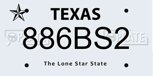 886BS2 Texas License Plate