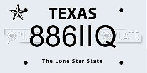 886IIQ Texas License Plate