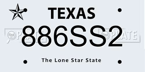 886SS2 Texas License Plate