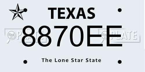 8870EE Texas License Plate