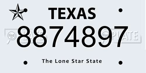 8874897 Texas License Plate