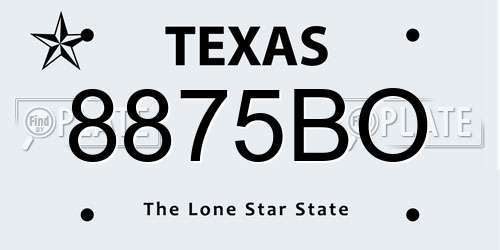 8875BO Texas License Plate