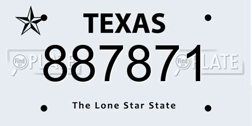 887871 Texas License Plate