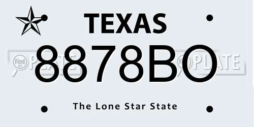 8878BO Texas License Plate