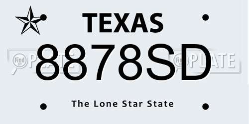 8878SD Texas License Plate