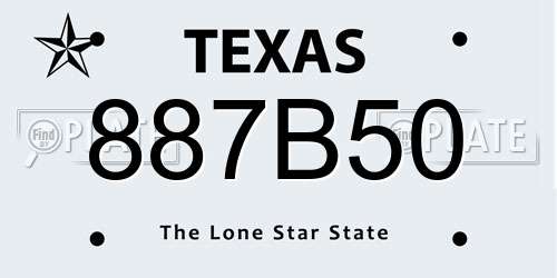 887B50 Texas License Plate