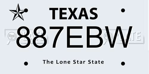 887EBW Texas License Plate
