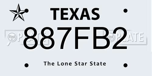 887FB2 Texas License Plate