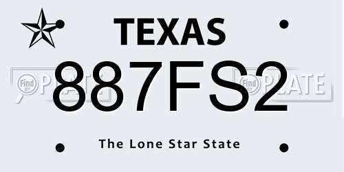 887FS2 Texas License Plate