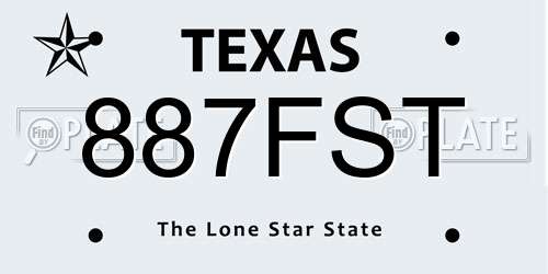 887FST Texas License Plate