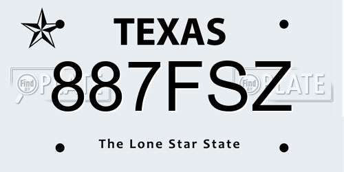 887FSZ Texas License Plate