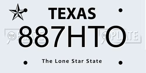 887HTO Texas License Plate