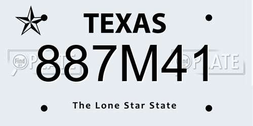 887M41 Texas License Plate