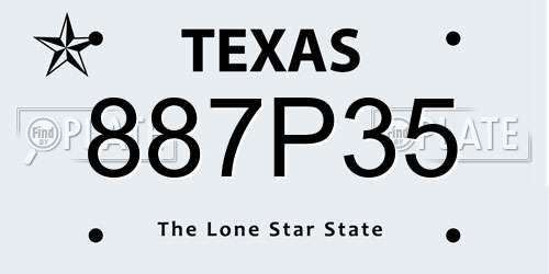 887P35 Texas License Plate
