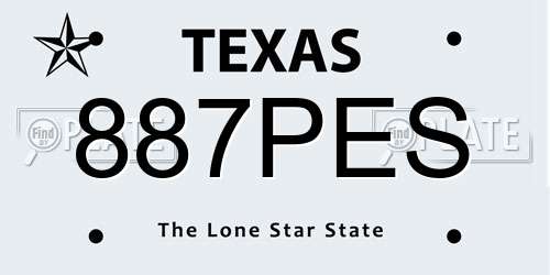 887PES Texas License Plate