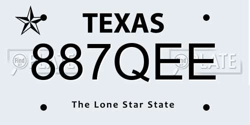 887QEE Texas License Plate