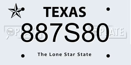 887S80 Texas License Plate