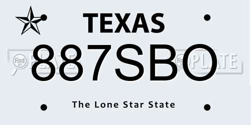 887SBO Texas License Plate