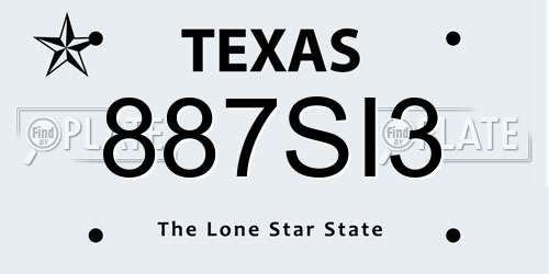 887SI3 Texas License Plate