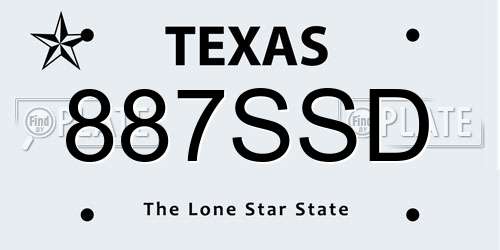 887SSD Texas License Plate