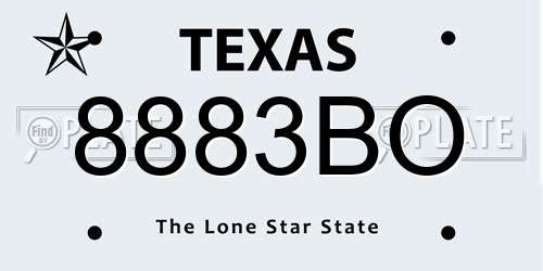 8883BO Texas License Plate