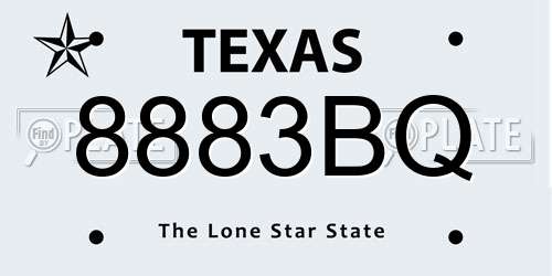 8883BQ Texas License Plate