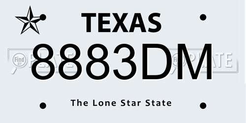 8883DM Texas License Plate