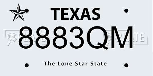 8883QM Texas License Plate