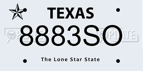 8883SO Texas License Plate