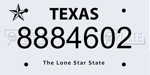 8884602 Texas License Plate