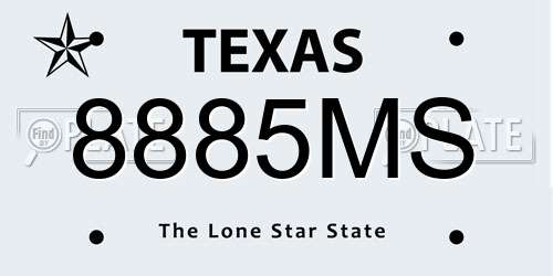 8885MS Texas License Plate