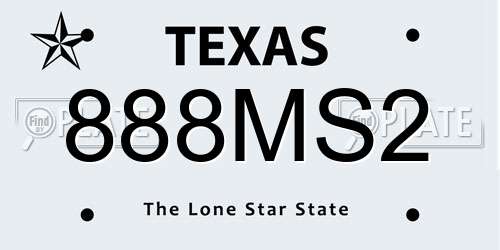 888MS2 Texas License Plate
