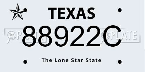 88922C Texas License Plate