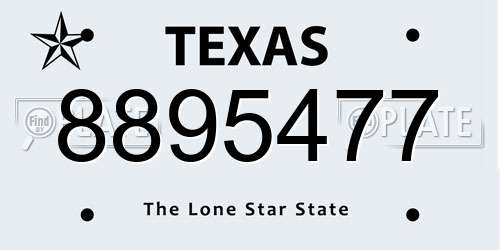 8895477 Texas License Plate