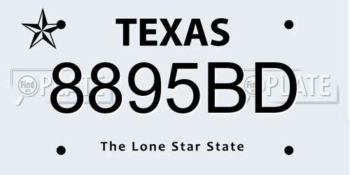 8895BD Texas License Plate