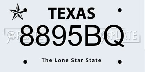 8895BQ Texas License Plate
