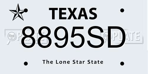 8895SD Texas License Plate
