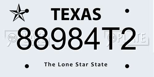 88984T2 Texas License Plate