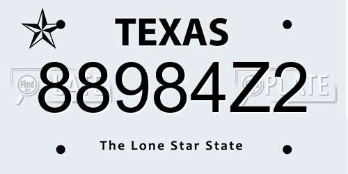 88984Z2 Texas License Plate