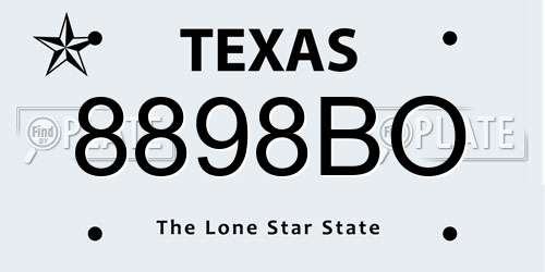 8898BO Texas License Plate