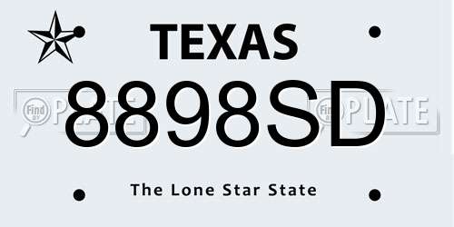8898SD Texas License Plate