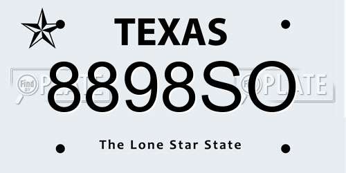8898SO Texas License Plate