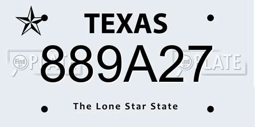 889A27 Texas License Plate