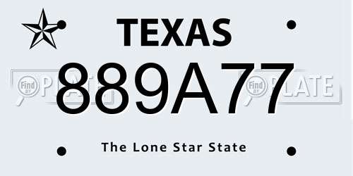 889A77 Texas License Plate
