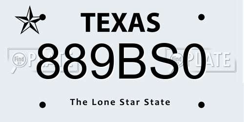 889BS0 Texas License Plate