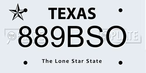 889BSO Texas License Plate