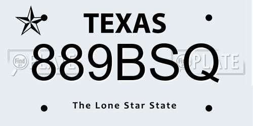 889BSQ Texas License Plate