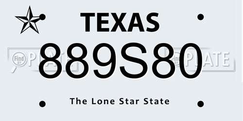 889S80 Texas License Plate