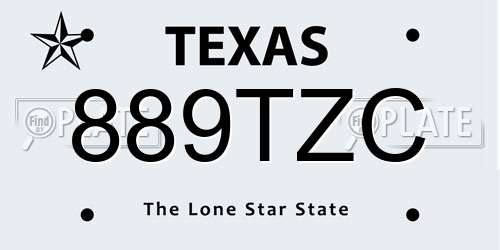889TZC Texas License Plate