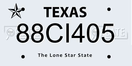 88CI405 Texas License Plate
